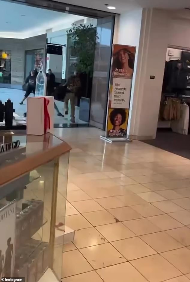 As the robbers in this most recent Macy's heist tried to get away with black and white trash bags full of luxury perfumes, other customers tried to chase them down