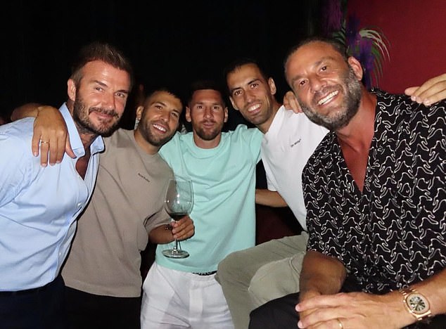 He has enjoyed Miami alongside (L-R) David Beckham, Jordi Alba and Sergio Busquets