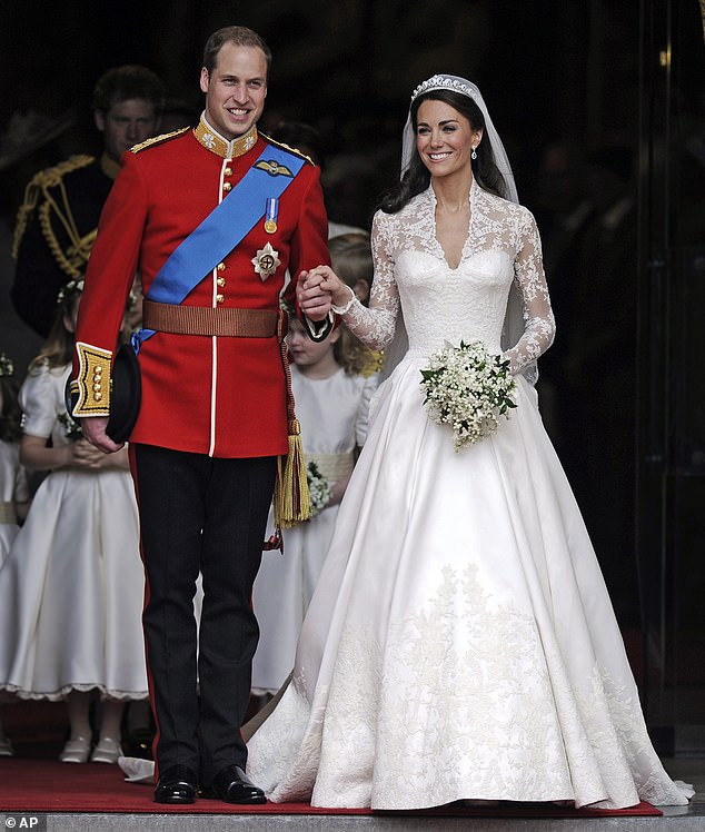 The Princess of Wales opted for a lace wedding dress from Alexander McQueen when she tied the knot with Prince William at Westminster Abbey in 2011.