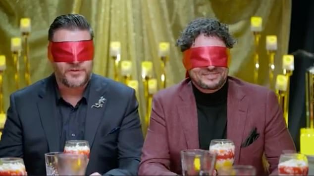 NSW's 'alpha women' told judges Colin Fassnidge and Manu Feildel they had to be blindfolded to try their dish to enhance the dining experience