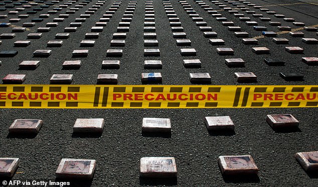 On May 29, 2013, packages containing cocaine are shown to the press in Cali, Colombia