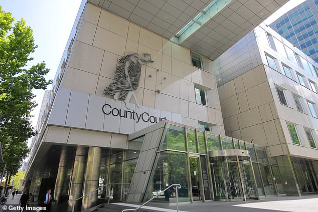 The 76-year-old had injected the Snickers bar with deadly poison before sentencing at the County Court of Victoria (pictured)