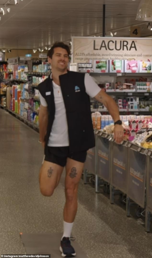 On Tuesday, the reality star, 35, shared a video of himself at the supermarket racing through the shelves, making sure they were stocked for customers