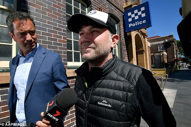 The troubled former star (pictured outside a Sydney police station) has not entered a formal plea and did not attend court on Tuesday