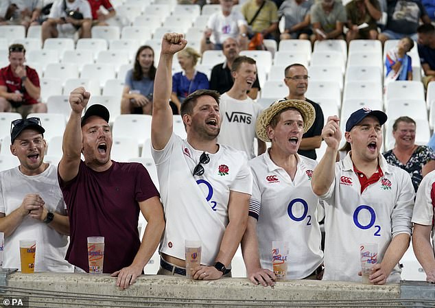 England fans in the stands for the 2023 Rugby World Cup Pool D match at the Stade de Marseille, on September 9, 2023