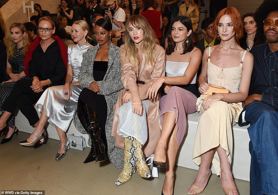 Fashionistas in the front row!  Taylour Paige and Hari Nef were among the big names on the show