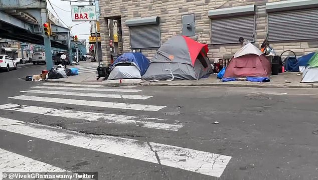 Vivek Ramaswamy saw this homeless camp on the corner of Kensington and Allegheny