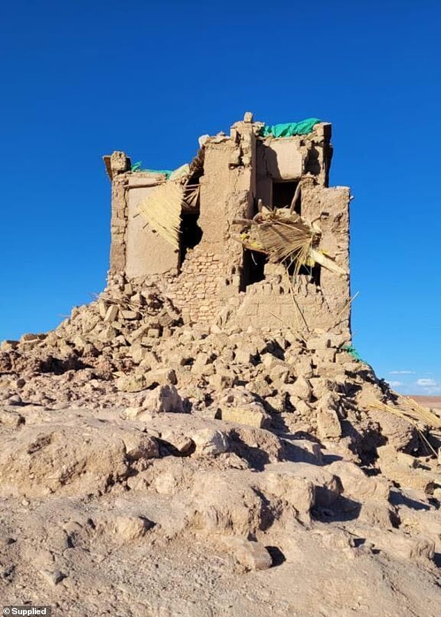 In the photo: a building in Ait Ben Haddou that was severely damaged during the earthquake