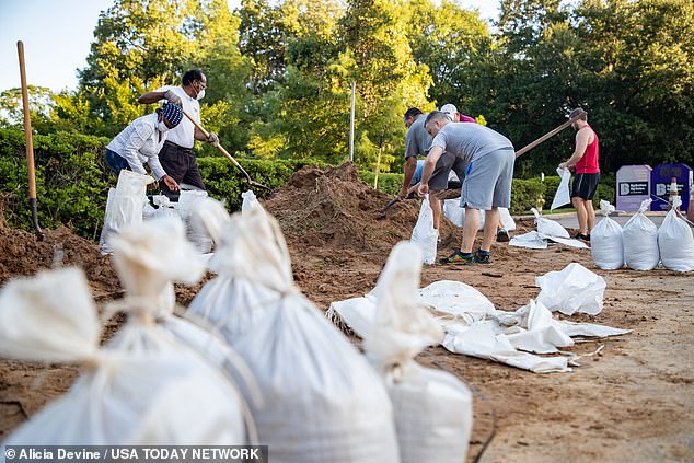 Tallahassee residents fill sandbags as they prepare for the worst as Hurricane Idalia heads toward Florida on August 29