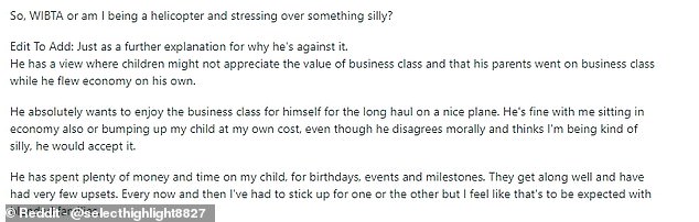 She tried to rationalize her partner's behavior by saying he had spent money on her child's various milestones during their five-year relationship.