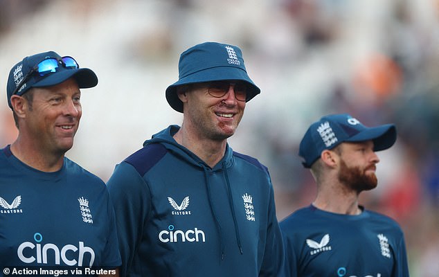 Flintoff was seen for the first time since last week's crash as he returned to the England cricket team at the Ageas Bowl in Southampton.