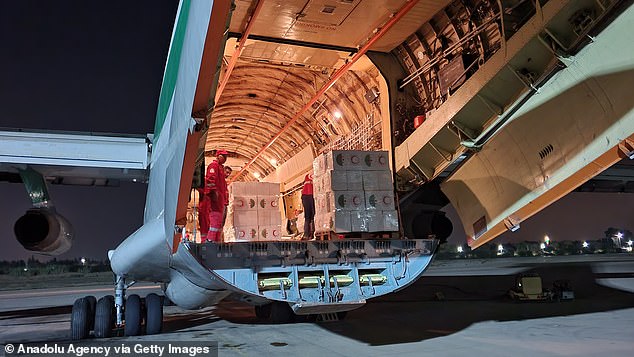 Boxes of humanitarian aid are ready to be sent to earthquake-hit Morocco following the deadly earthquake