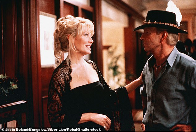 The hotel came to fame as a prominent location in the 1986 blockbuster film, starring Hogan as the rugged crocodile hunter with a penchant for humor, and Linda Kozlowski (pictured left) as American reporter Sue Charlton.