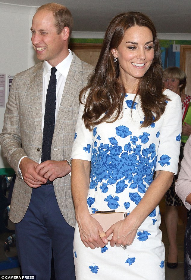 August: The Duchess was visiting Keech Hospice Care when this photo was taken, showing her right thumb with a plaster 