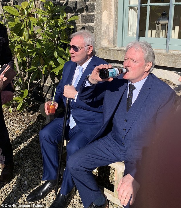 Close friends: Charlie and Eamonn were last pictured together at a wedding in June, enjoying each other's company