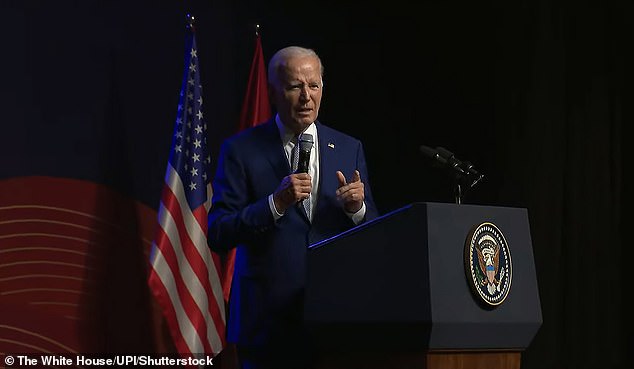 A sleepy Joe Biden saw his extended press conference in Vietnam end suddenly on Sunday evening when the microphone cut out and jazz music played him off stage