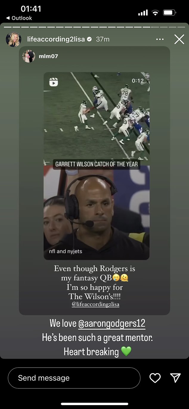 Lisa described Rodgers' injury as 