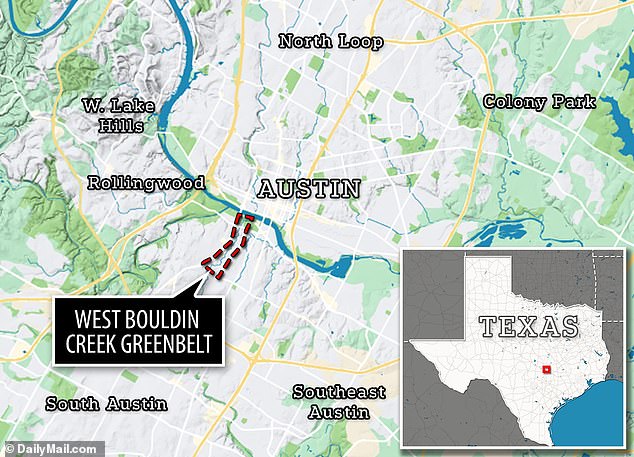 In April, police found stolen powerful military weapons and ammunition in the encampment.  The area is pictured above