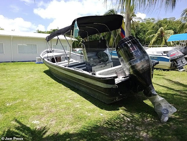 The boat involved in the fatal accident that killed 24-year-old Yurany Vanegas in San Andrés, Colombia