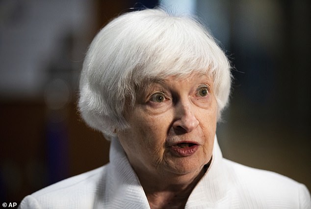 Treasury Secretary Janet Yellen (pictured) said this weekend that she was confident inflation would fall without dragging the US into a recession.