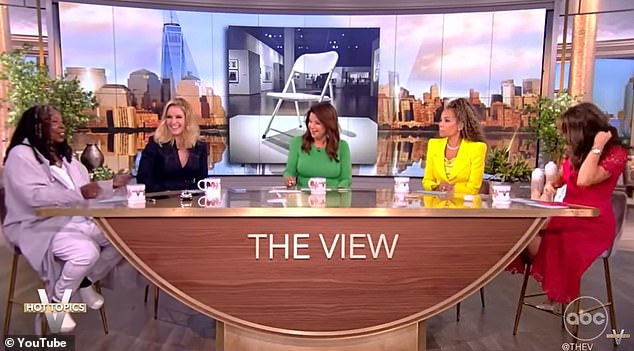 Whoopi returned to the table with Sunny Hostin, Sara Haines, Ana Navarro and Alyssa Farah Griffin, where she talked about the infamous brawl