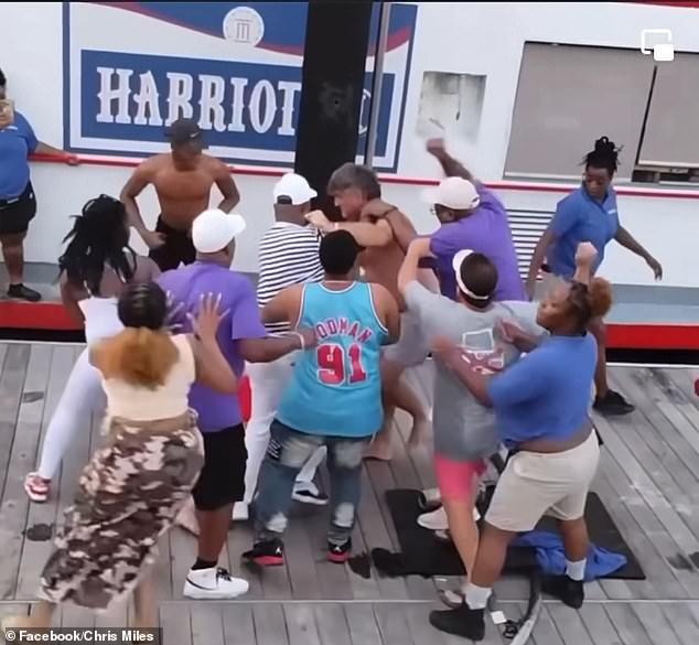 The scuffle reportedly broke out on August 5 over a dock on the Montgomery waterfront