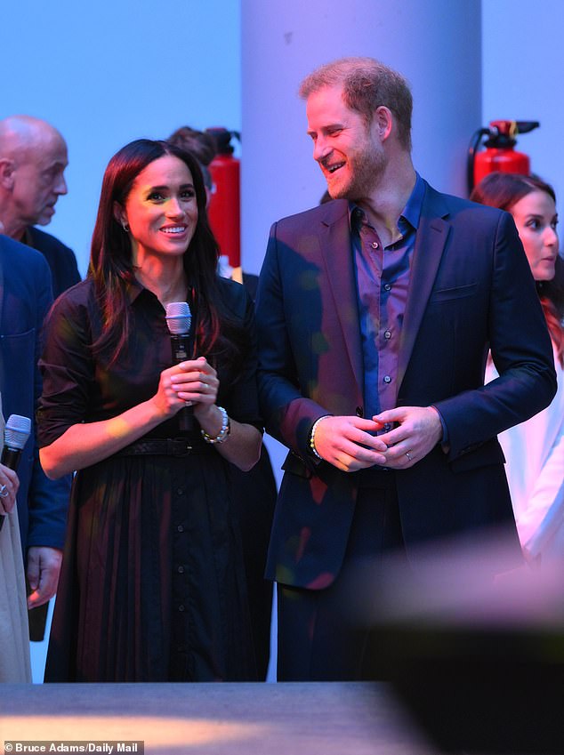 It is the first time that Harry and Meghan have appeared together at the Games