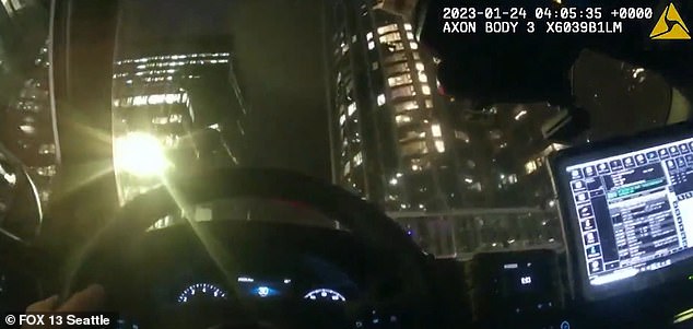 Video footage shows the officer behind the wheel driving at a speed of 120 kilometers per hour in a 40 kilometer per hour zone