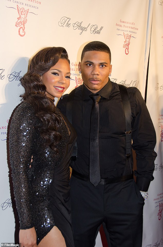 From heart to heart!  Ashanti and Nelly, real name Cornell Haynes Jr., first got together after meeting in 2003;  pictured 2012