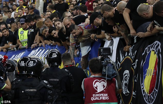 The anti-Kosovar chant came from the Romanian ultras at the Arena Nationala in Bucharest