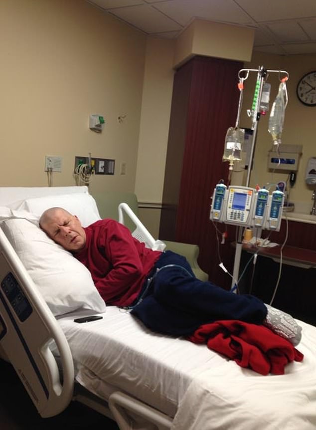 Mr. Vanderberg in recovery after his first stem cell transplant at Hackensack Meridian in New Jersey