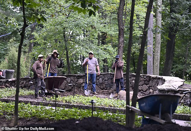 Dozens of gardeners came to the house to work in the front garden