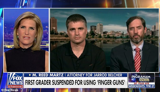 The child's father, Jerrod Belcher, shared his anger on Fox News after his son was questioned by the school's administration office