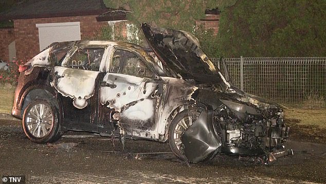 Another suspected getaway car was found torched in Birrong