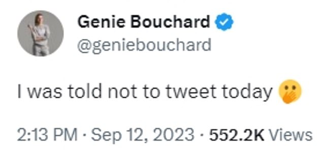 Eugenie Bouchard, who has previously spoken out against doping players, also tweeted