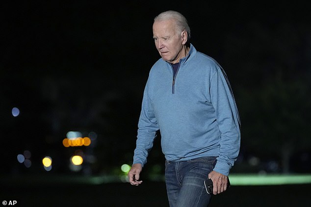 President Joe Biden was not seen in public on Tuesday;  he returned to the White House late Monday night (above) after a trip to India and Vietnam