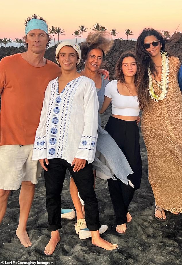 McConaughey, 53, and his wife, Camila Alves, 41, waited until their son Levi's 15th birthday before featuring him on Instagram in July