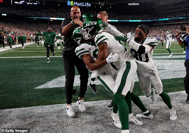 The Jets won in stunning fashion on a kickoff return by rookie Xavier Gipson (being tackled)