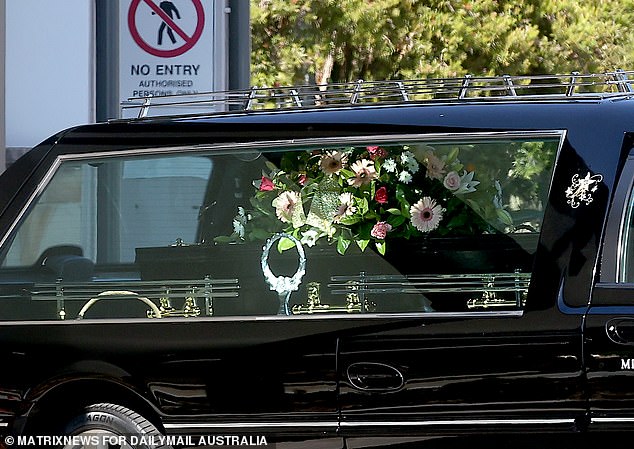 About 200 friends and relatives of Leonia Picone gathered at Liverpool Cemetery on Wednesday (coffin pictured)