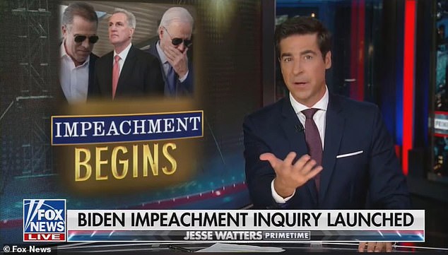 Earlier in the show, Watters was highly critical of President Joe Biden and believed he was headed for impeachment after the Republican Party launched an investigation.