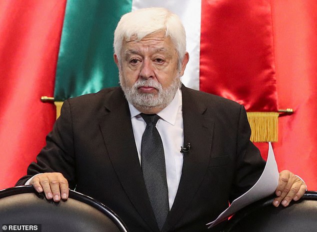 Journalist and UFO researcher Jaime Maussan speaks during a briefing on unidentified flying objects, known as UFOs, at the San Lazaro Legislative Palace in Mexico City, September 12