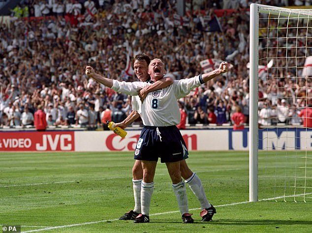 Like Paul Gascoigne (pictured), Bellingham has now scored a goal against the Scots