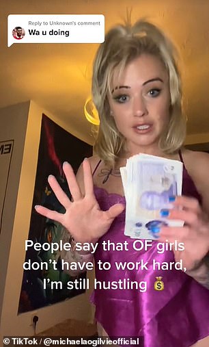 Since making the switch, the content creator has amassed nearly 20,000 followers on Instagram and 30,000 on TikTok.  But her income comes from OnlyFans, where she claims she is also among the top two percent of creators on the site, earning up to £1,000 a week.