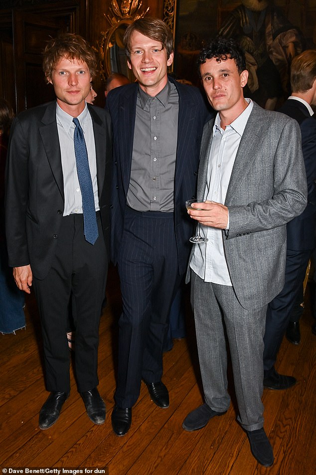 Trio: Nikolai was joined by stylist Tom Guinness (center) and Vogue interiors columnist Jermaine Gallacher