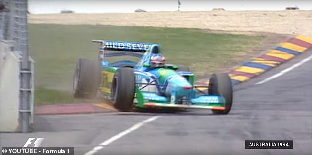 Schumacher lost control at turn five and hit the wall, before appearing to cause terminal damage to his right rear wheel as he rejoined the track