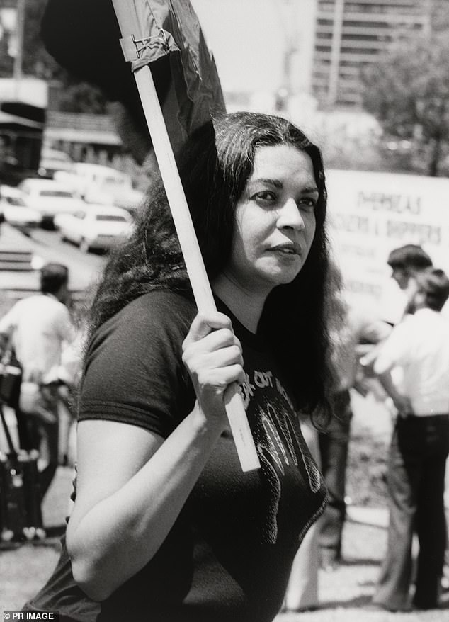 Prof. Langton's involvement in Indigenous activism began after she noticed her aunt in town during the height of the Vote Yes campaign for the 1967 referendum (photo: Prof. Langton at a 1982 rally)