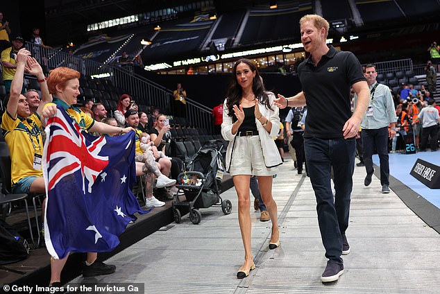 The Duke and Duchess of Sussex arrive at the Merkur Spiel-Arena in Düsseldorf this morning