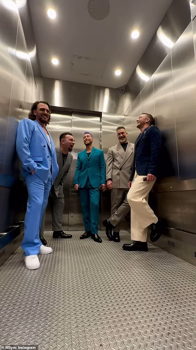 Elevator: The group also shared a short video of them all in an elevator before their breathtaking performance