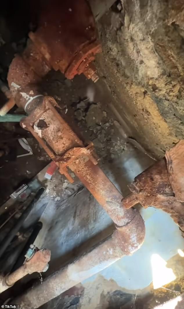 Rusty pipes and dripping water were just part of the subterranean world of a New York City sidewalk.  It also showed an incredible amount of dirt and concrete that may be unstable