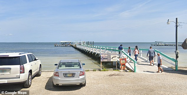 The pier where Daugherty went swimming Monday and left her toddler in a car